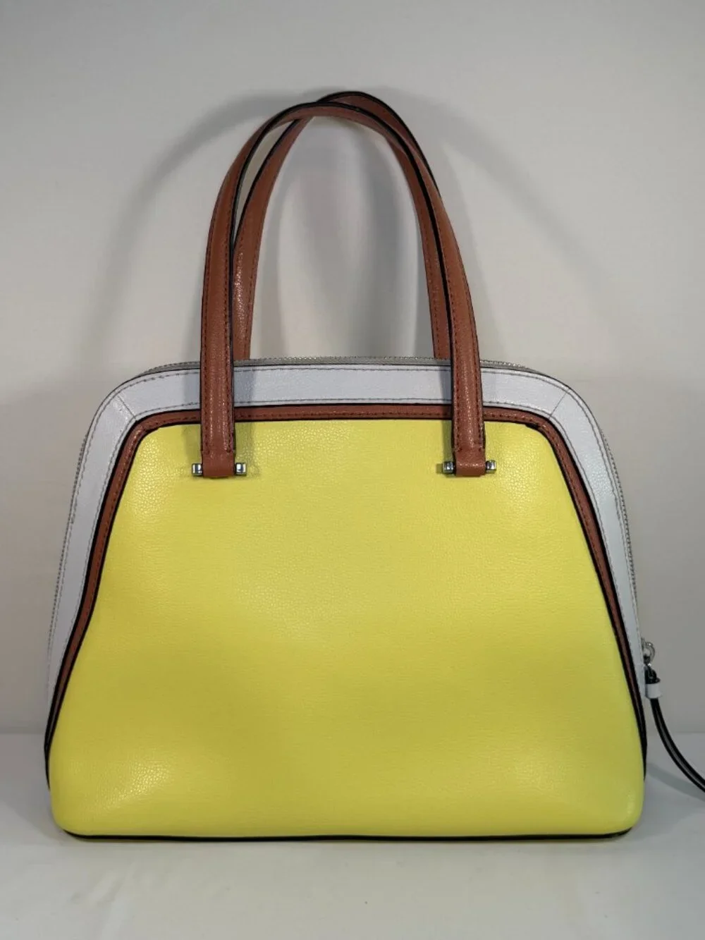 KATE SPADE Patterson Drive Yellow Domed Yellow Colorblock Handbag